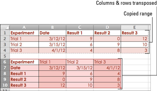 make a row into a column in excel for mac